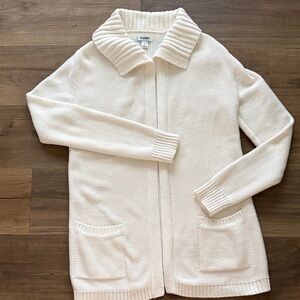 Old Navy Women's Cream Zip-Front Cardigan Sweater